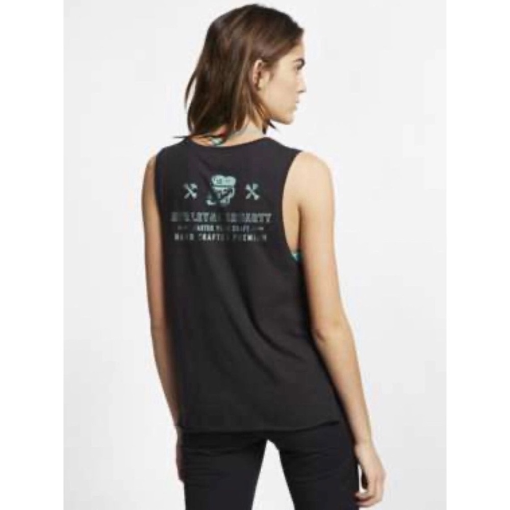 HURLEY x CARHARRT Black Biker Tank Skull Bones Shirt Sleeveless Tee Large